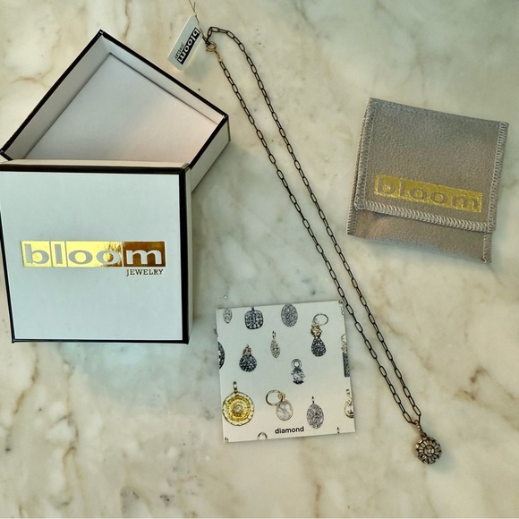 BLOOM JEWELRY BAGUETTE DIAMOND WHEEL PAPERCLIP NECKLACE - Picture 7 of 12